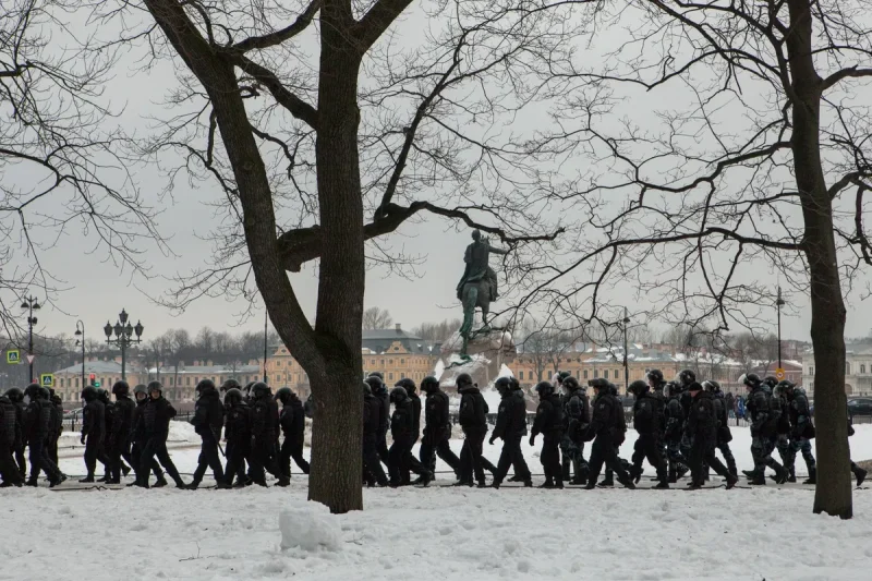 Tammikuu 2021. Protestitoiminta Pietarissa. Kuva- Elena Lukyanova : Novaya